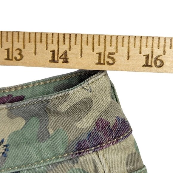 Seven7 Camo Ankle Skinny Jeans Size 8 Floral Mid Rise Green 30X27 Stretch - Picture 8 of 12